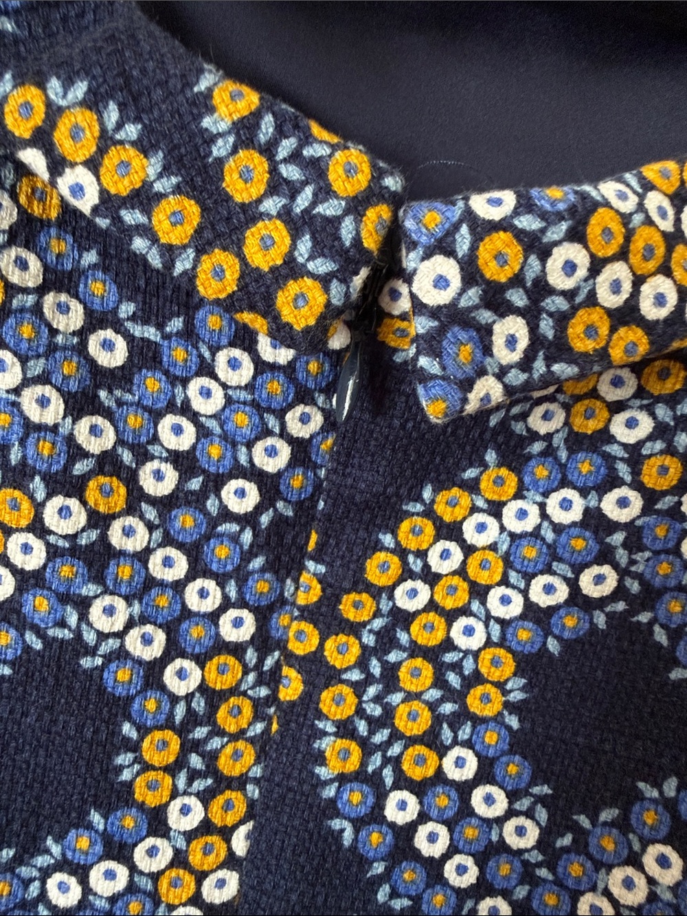 Boden Sleeveless Navy and Mustard Print Women's Dress size 14L - Picture 6 of 10